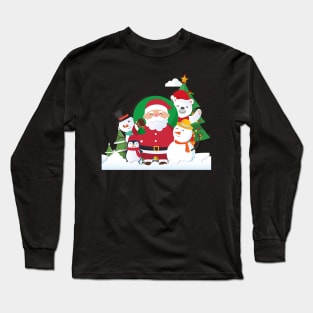 SANTA CLUES+CHRISTMAS TREE+SNOWMAN Long Sleeve T-Shirt